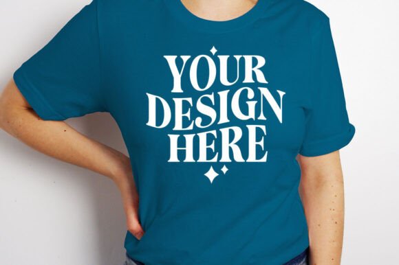 Bella Canvas 3001 Deep Teal Mockup: Premium Graphics & Product Mockups