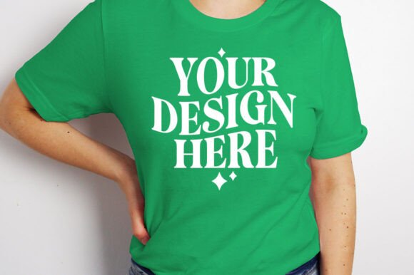 Bella Canvas 3001 Kelly Green Mockup: Graphics & Product Mockups