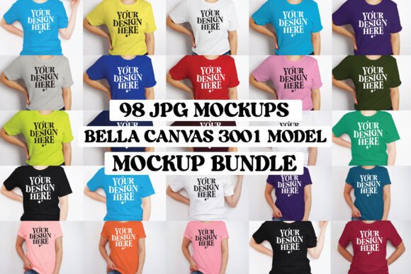 Bella Canvas 3001 Mockup Bundle: Premium Graphics for Product Mockups