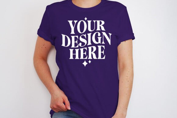 Bella Canvas 3001 Purple Mockup for Graphics