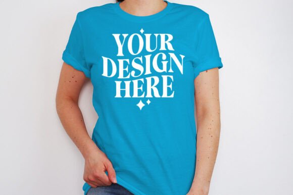 Bella Canvas 3001 Turquoise Mockup: Graphics for Product Mockups