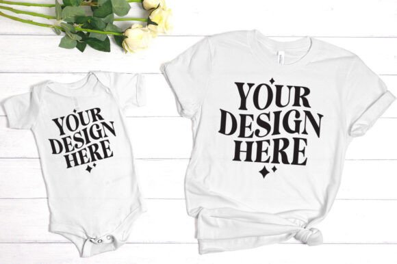 Bella Canvas Mommy and Me White Mockup: Graphics Review
