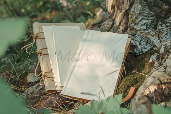 Camping White Notebooks Mockup: Graphics for Notebooks Amp
