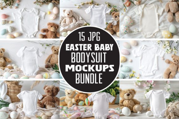 Easter Baby Bodysuit Mockups: Graphics for Baby Amp