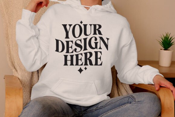 Gildan 18500 Hoodie White Mockup: Graphics & Product Mockups
