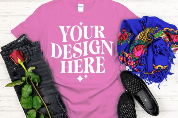 Gildan 64000 Mockup Azalea: Graphics for Product Mockups