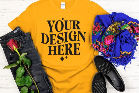 Gildan 64000 Mockup Gold: Graphics for Product Mockups