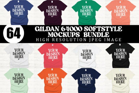 Gildan 64000 Mockup: Graphics & Product Mockups