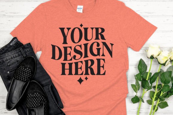 Gildan 64000 Mockup Heather Orange Review