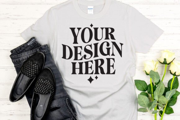 Gildan 64000 Mockup Ice Grey: Graphics & Product Mockups