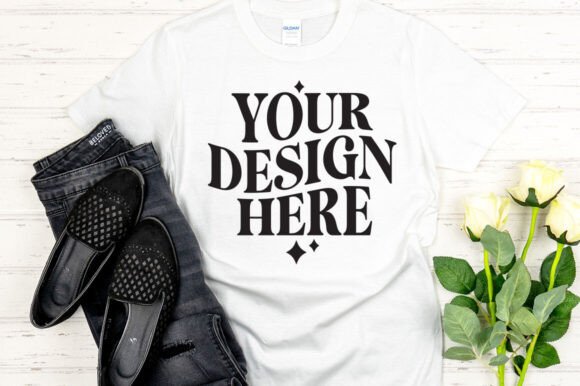 Gildan 64000 Mockup White: Essential Graphics for Product Mockups