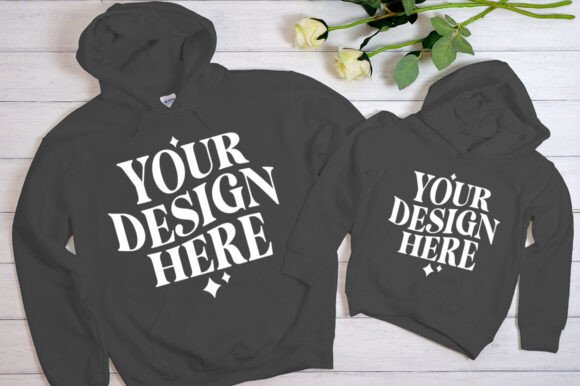 Mommy and Me Charcoal Hoodie Mockup Review