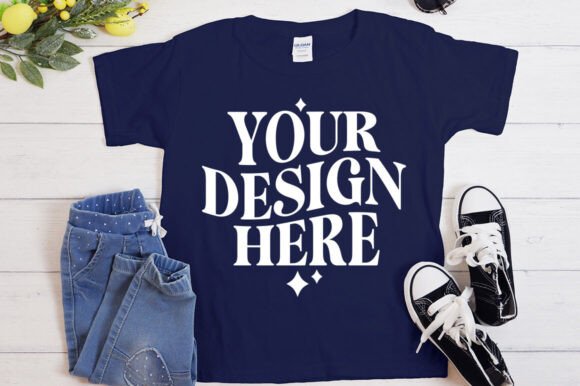 Navy Gildan 5000 Mockup: Essential Graphics for Product Mockups