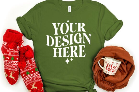 Reviewing the Olive Christmas Bella Canvas 3001 Mockup